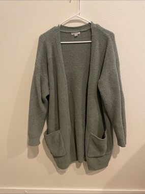 Posh Peanut Cozy Open-Front Women’s Cardigan Sweater - Sage Green